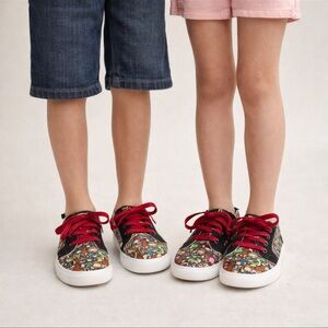 Super Mario Kids Size 3 Sneakers Nintendo 2023 Canvas Lace Up Shoes